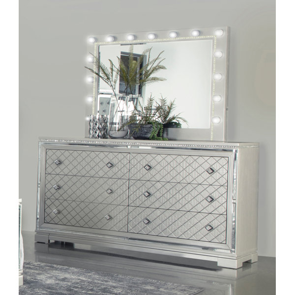 Latitude Run® Rectangular Lighted Dresser Mirror in Metallic Wayfair